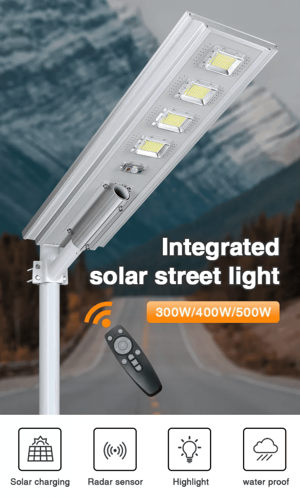 solar street light project 200w 300w 400w for community lighting