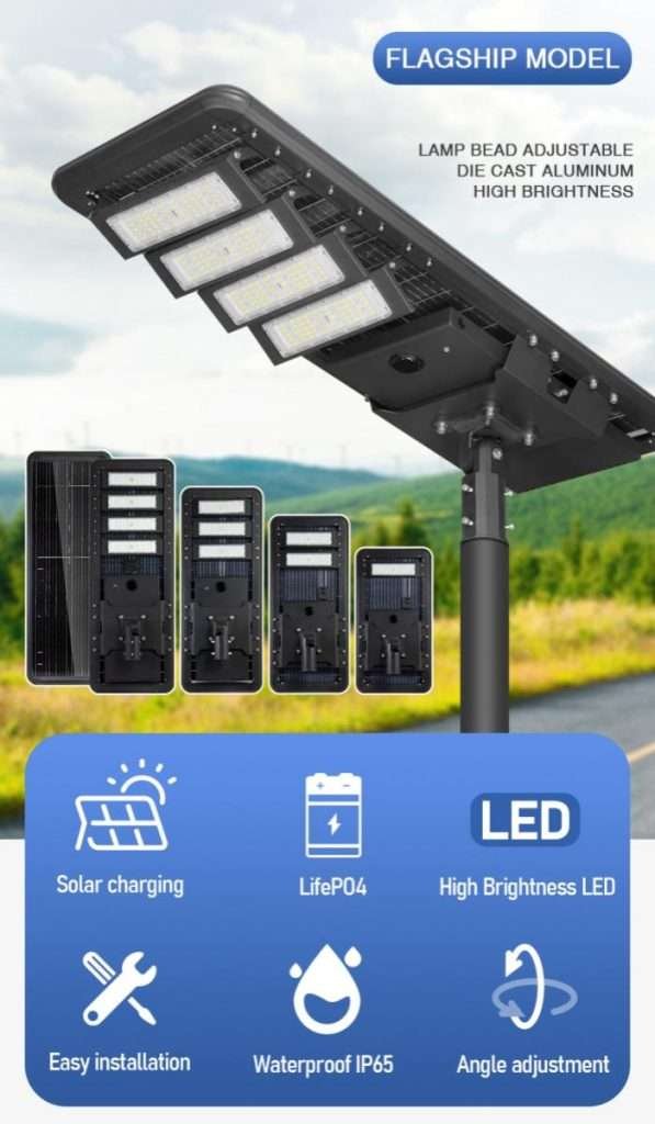 all features with solar powered street lights with pole