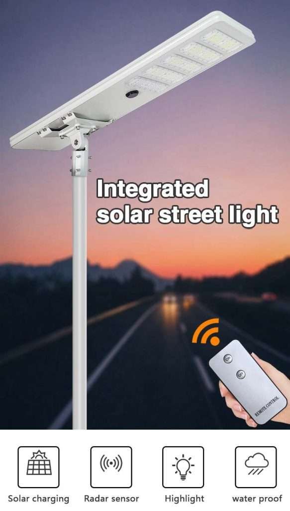 all in one solar street lighting system with remote controlled