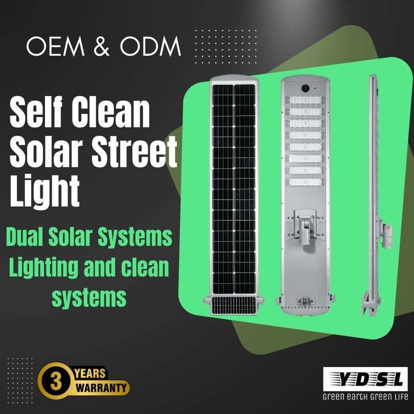 self clean solar street light main photo