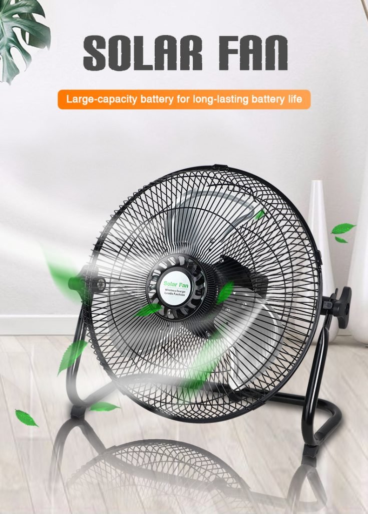 Quiet solar fan is portable on everywhere