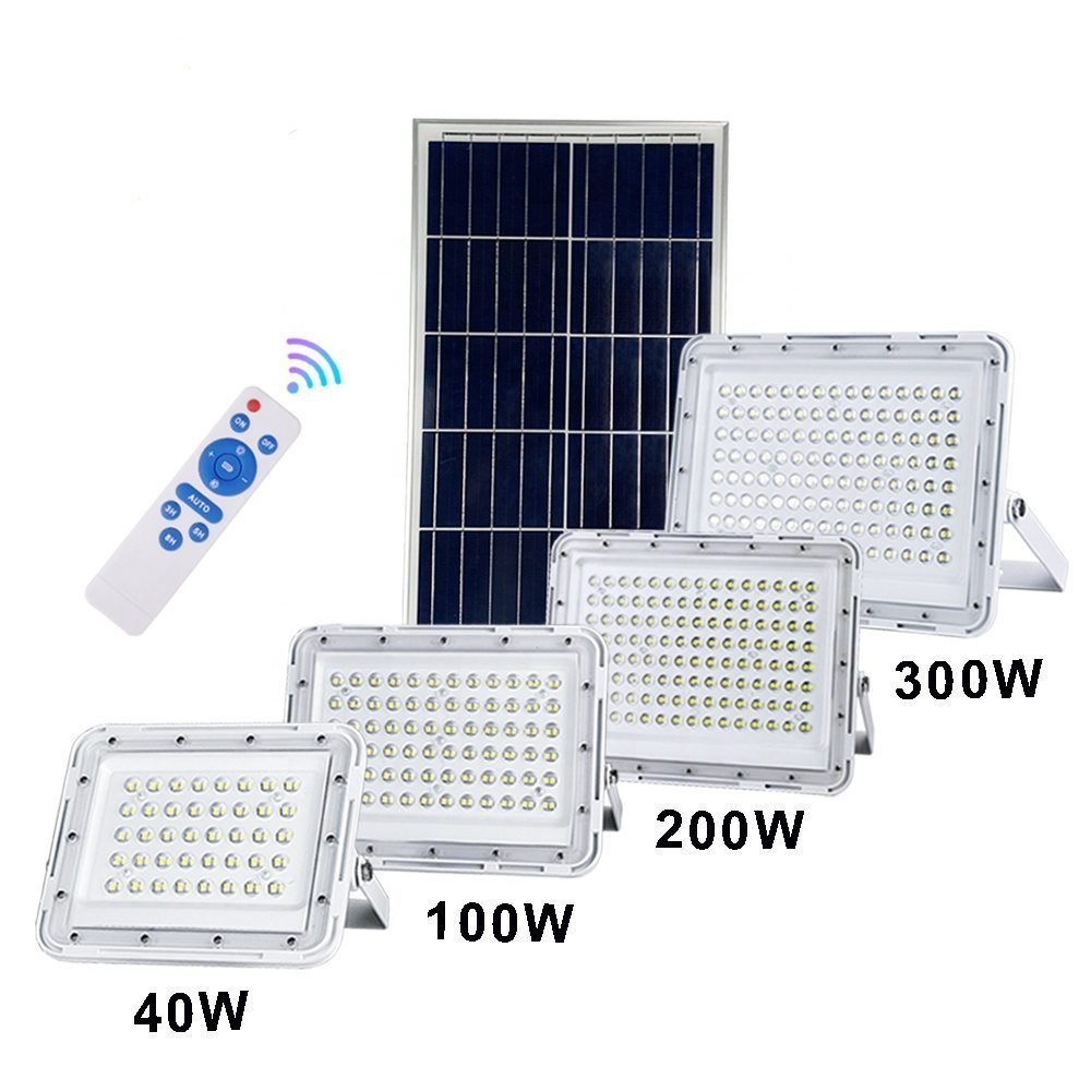 40w, 100 watts 200watts 300w ultra brightness solar spotlights