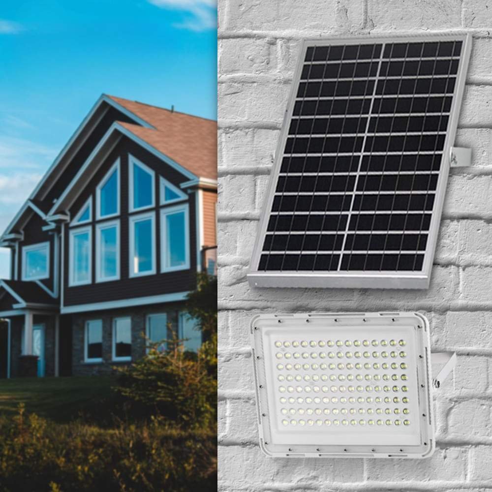 100 watts 200watts solar flood light on the wall display