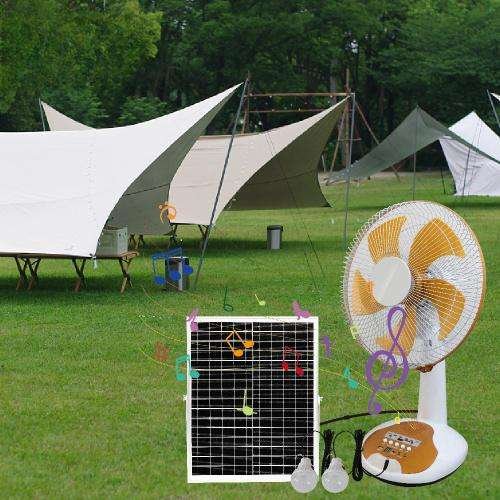 mp3 music fan by solar panel charging