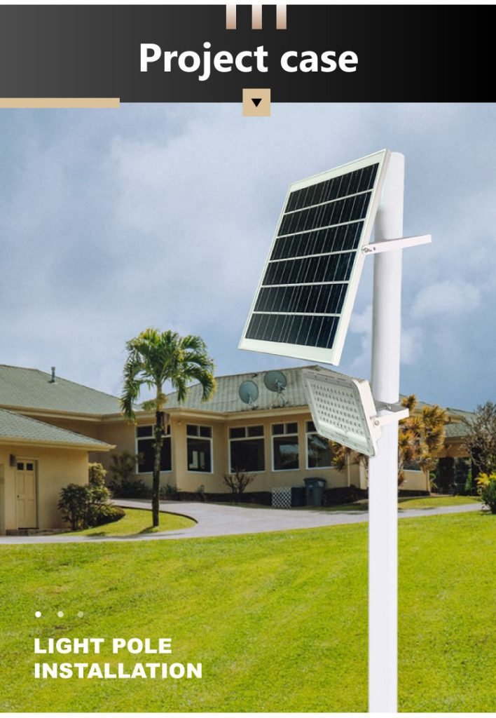 solar flood light with pole installation
