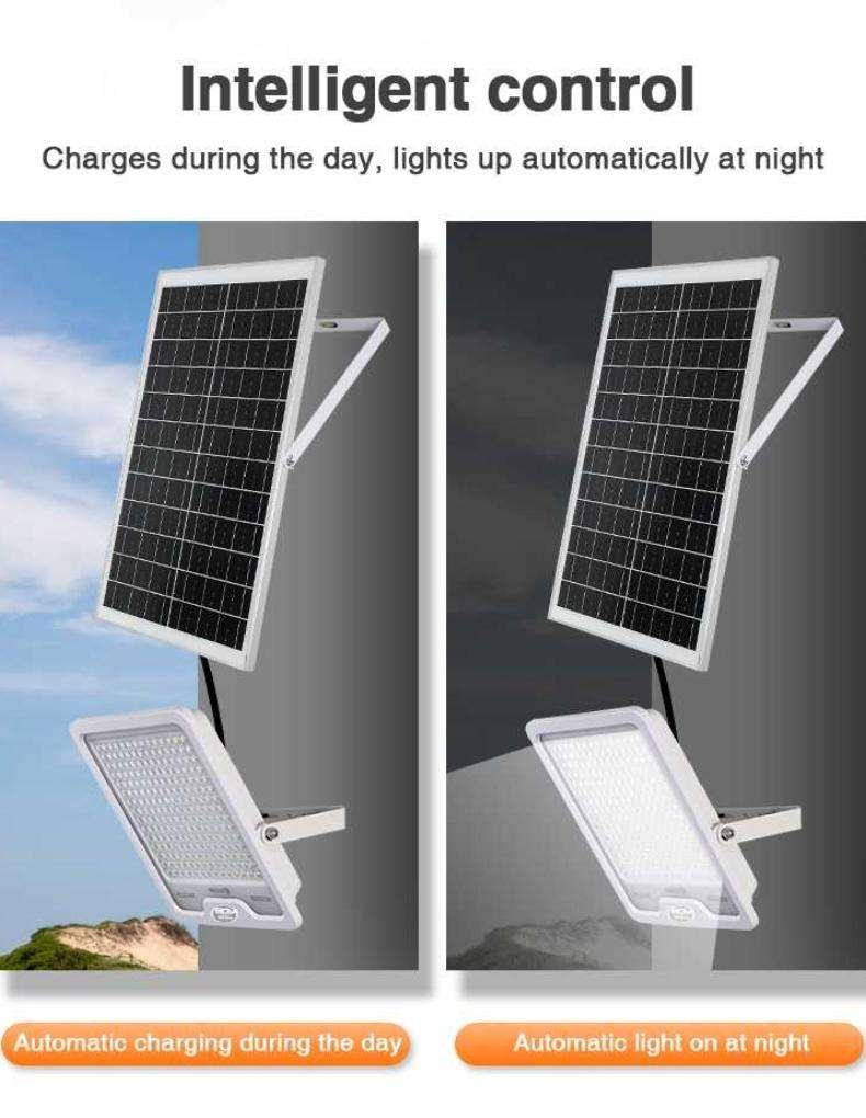 install the solar led flood light on the pole or wall