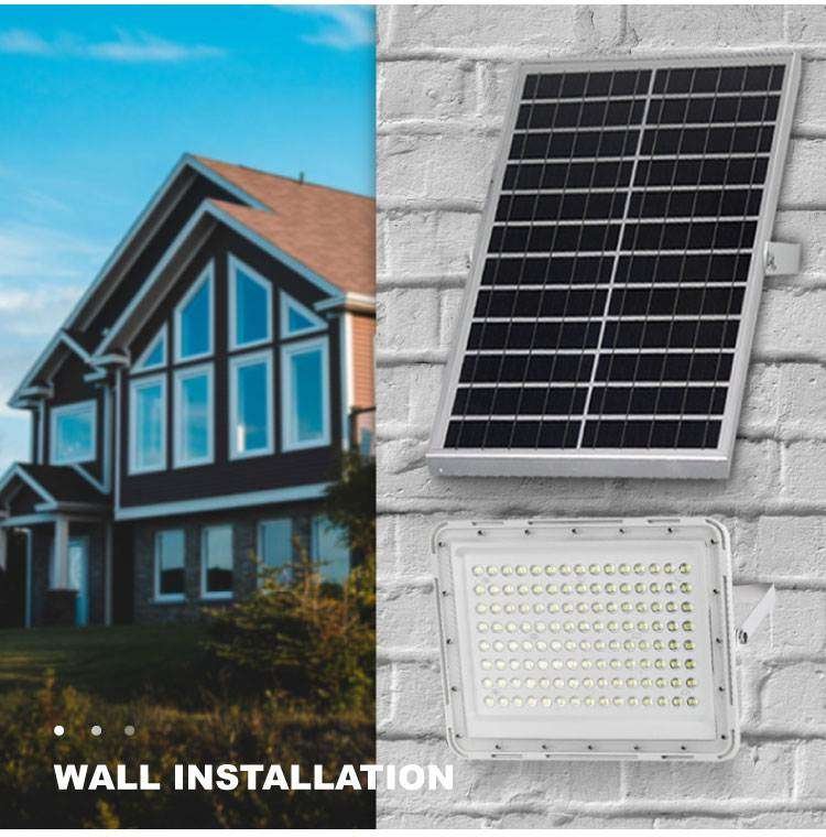 solar panel for flood light on th wall