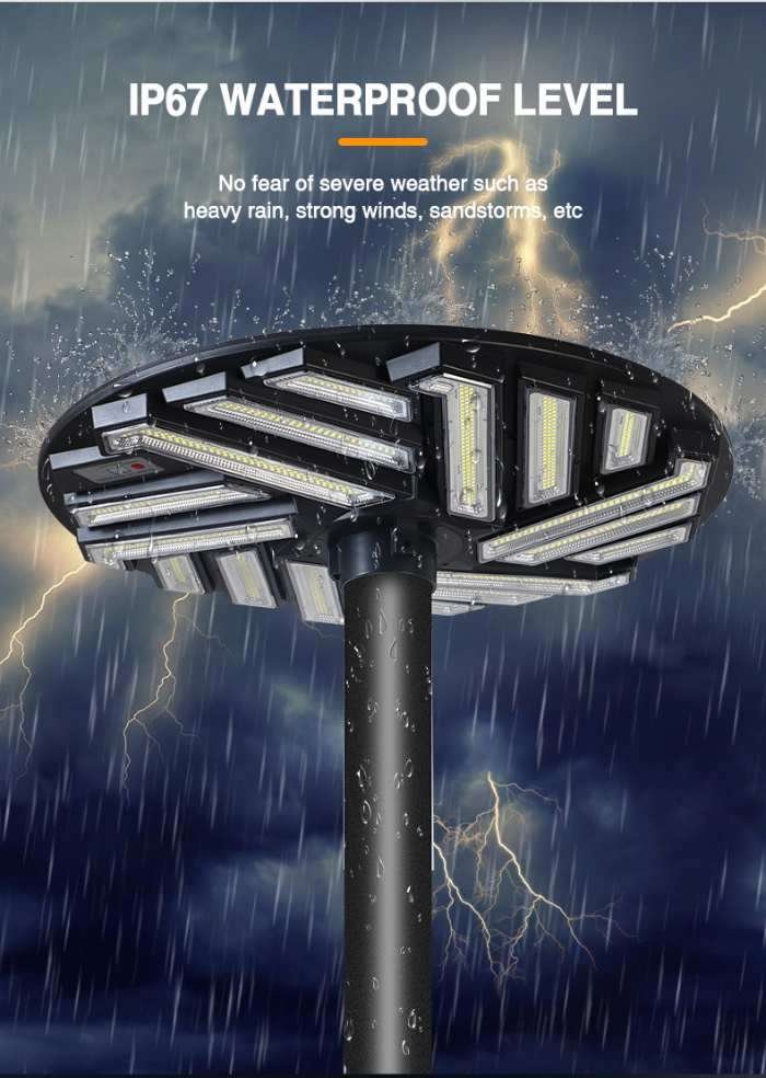 IP67 rating with solar powered ufo lights