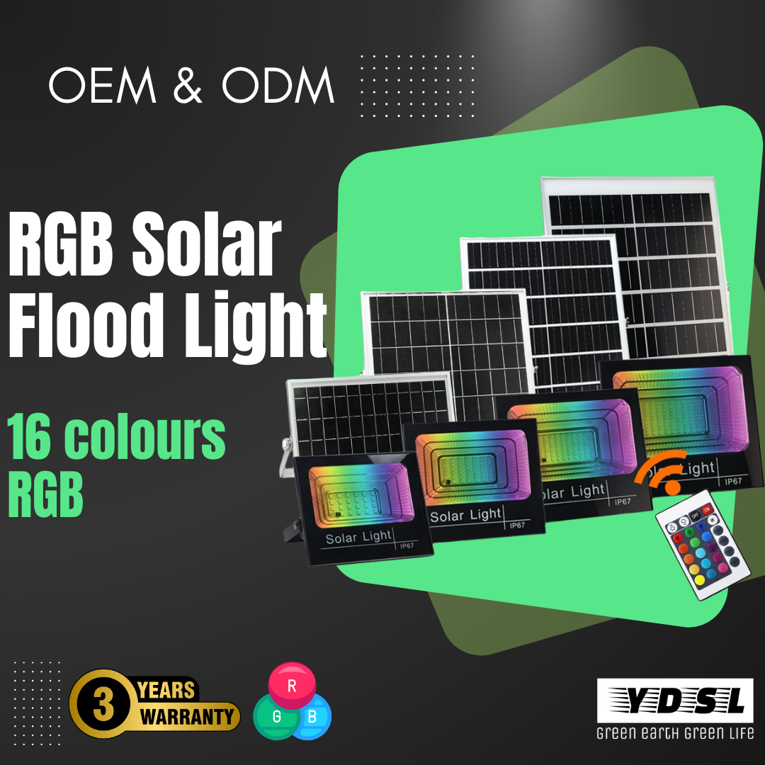 outdoor rgb solar lights with four different wattages