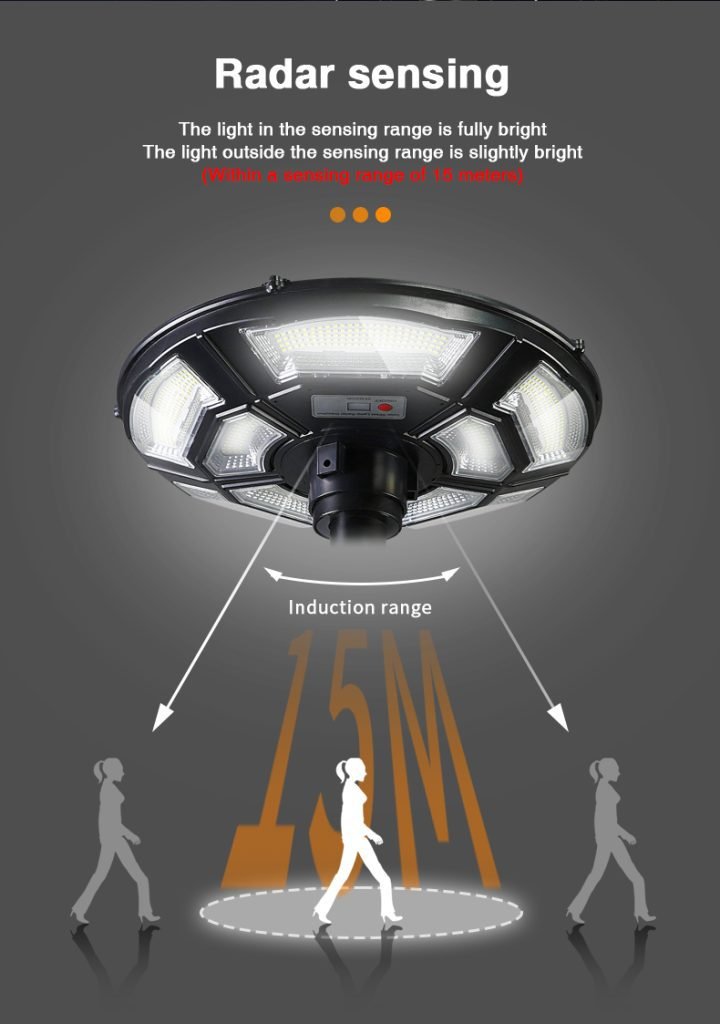 motion sensor of solar garden light ufo design