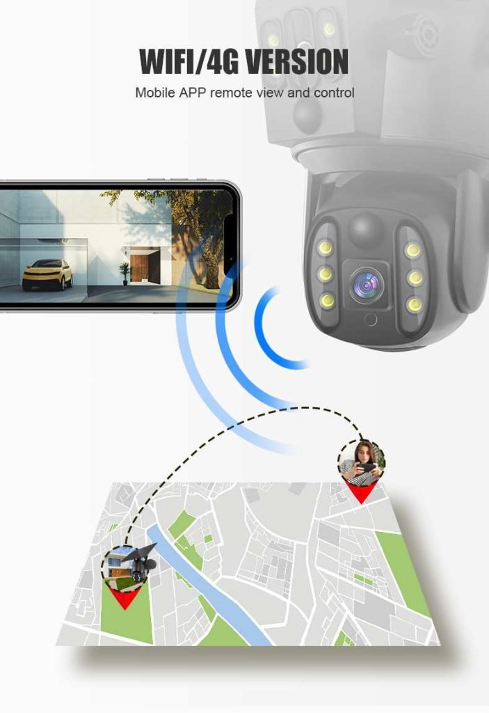 two way check from app smartphone of 4g solar security camera