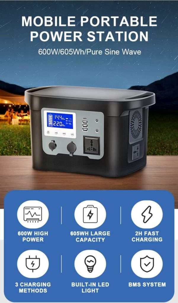 The features of 600 watt portable power station