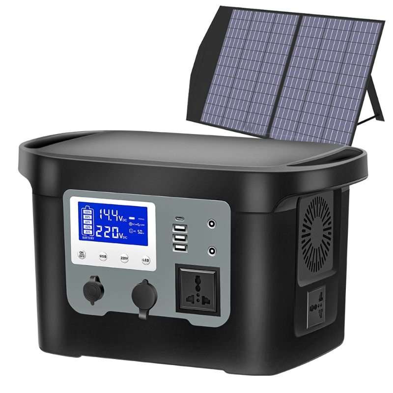 600w power bank with portable solar panel charging