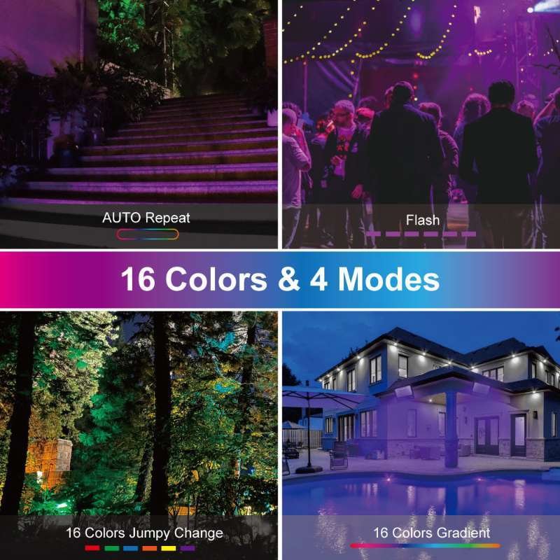 RGB solar lights outdoor with 16 colors and 4 models