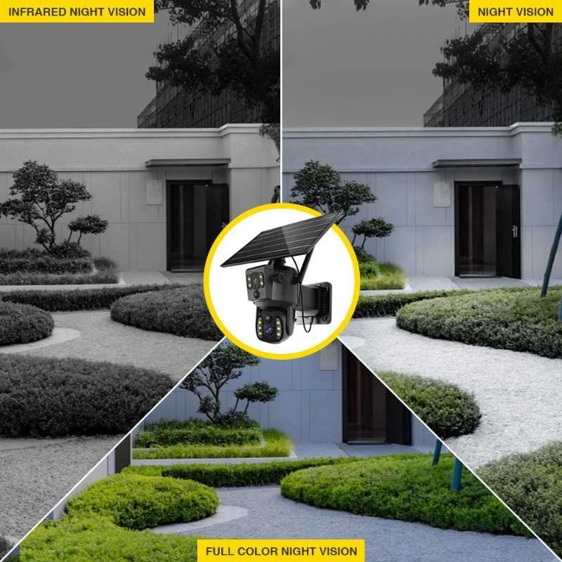 outdoor applications with solar dual cameras