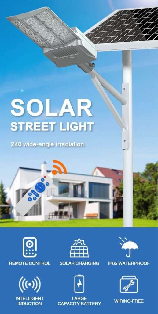 solar street lights with pole details