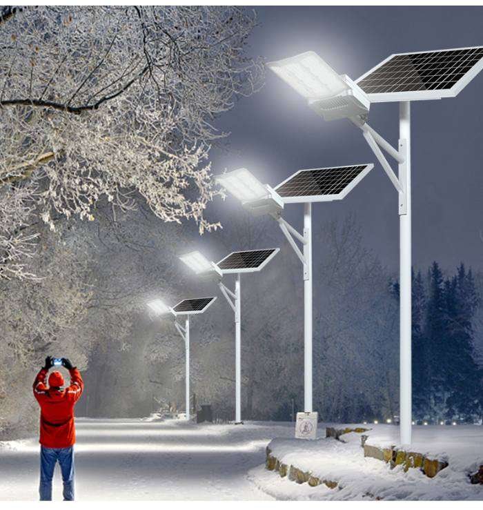 solar light on a post when in cold areas