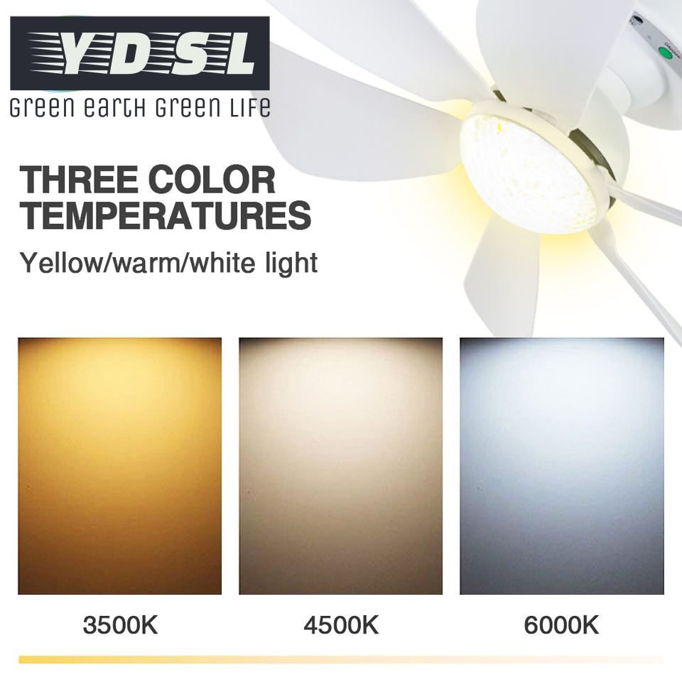 three colors for solar fan cct from 3500-6500K