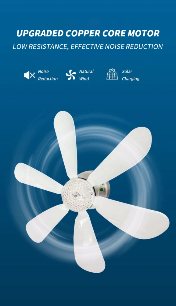 solar powered fan ceiling features