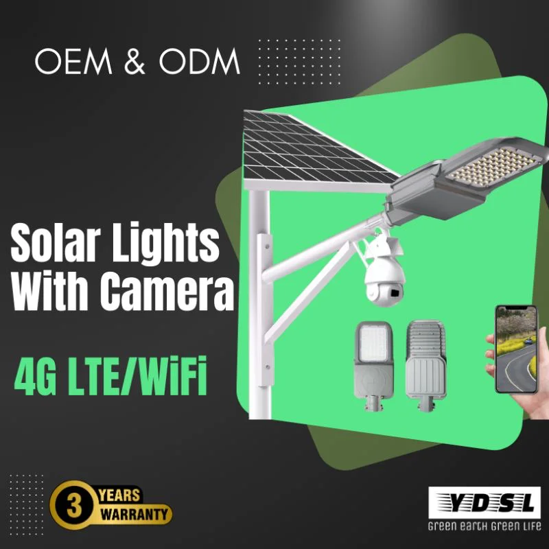solar street light with camera and pole
