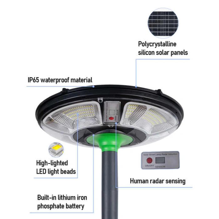 ufo solar street post lamps