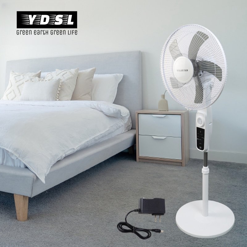 solar panelled fan with AC charging for bedroom