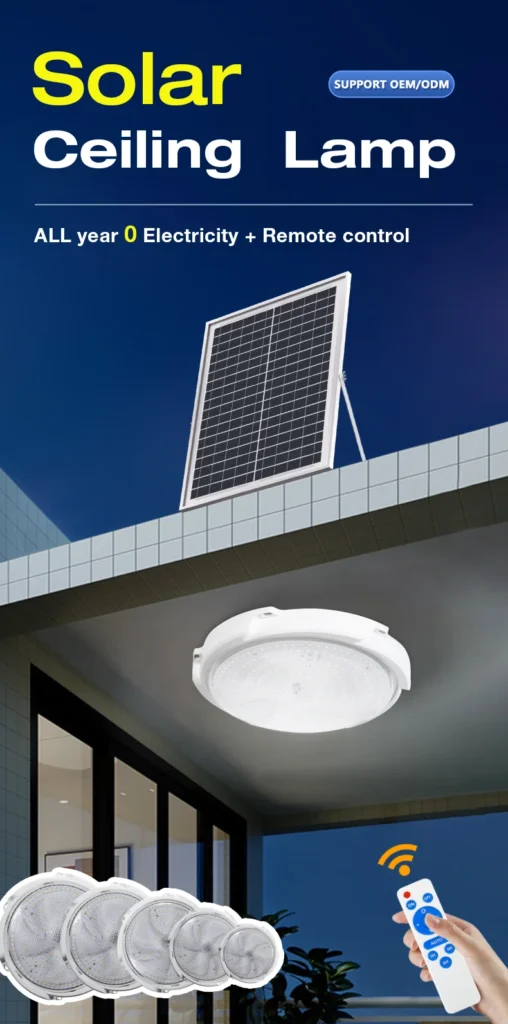 installations solar ceiling lamp